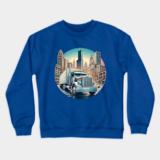 18 Wheeler Semi Truck Driver Crewneck Sweatshirt